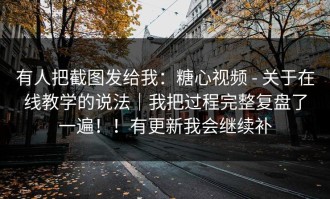 有人把截图发给我：糖心视频 - 关于在线教学的说法｜我把过程完整复盘了一遍！！有更新我会继续补