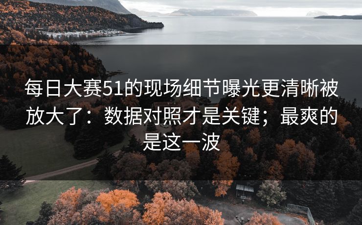 每日大赛51的现场细节曝光更清晰被放大了：数据对照才是关键；最爽的是这一波